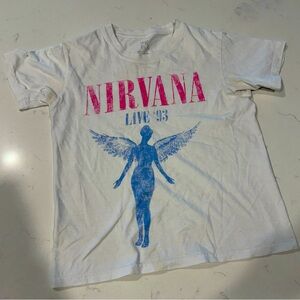 NIRVANA Kids Pink and Blue Graphic Tee